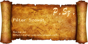 Péter Szovát névjegykártya